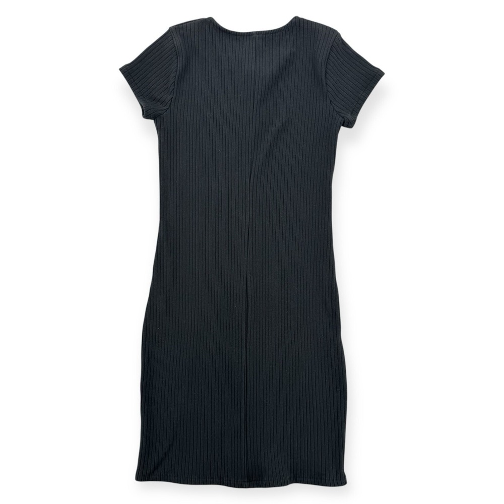 Madewell Dress Womens‎ XS Black Ribbed Button up Pencil Fitted Knit Stretch - Picture 2 of 7